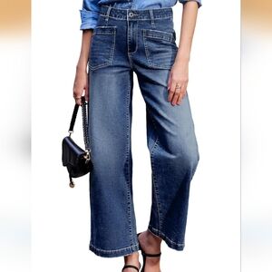 Sidefeel Classic High Rise Wide-Leg Jeans Size 12 NWOT